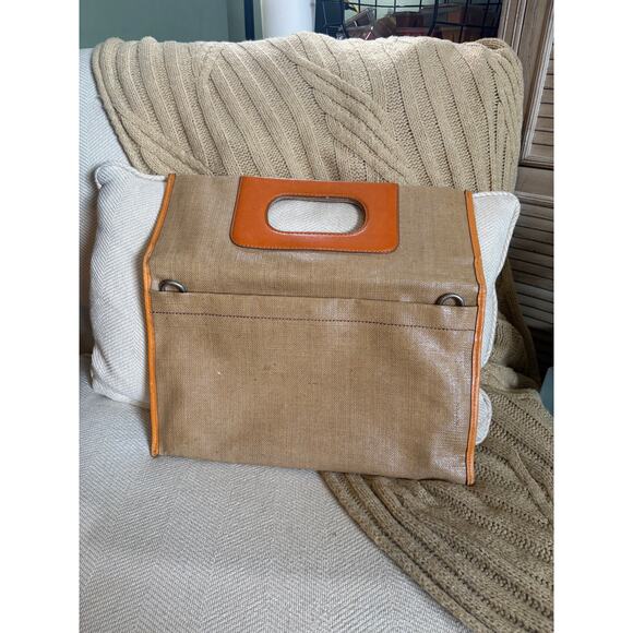 Fossil Key-Per Foldover Convertible Bag Tan & Orange - Picture 3 of 9